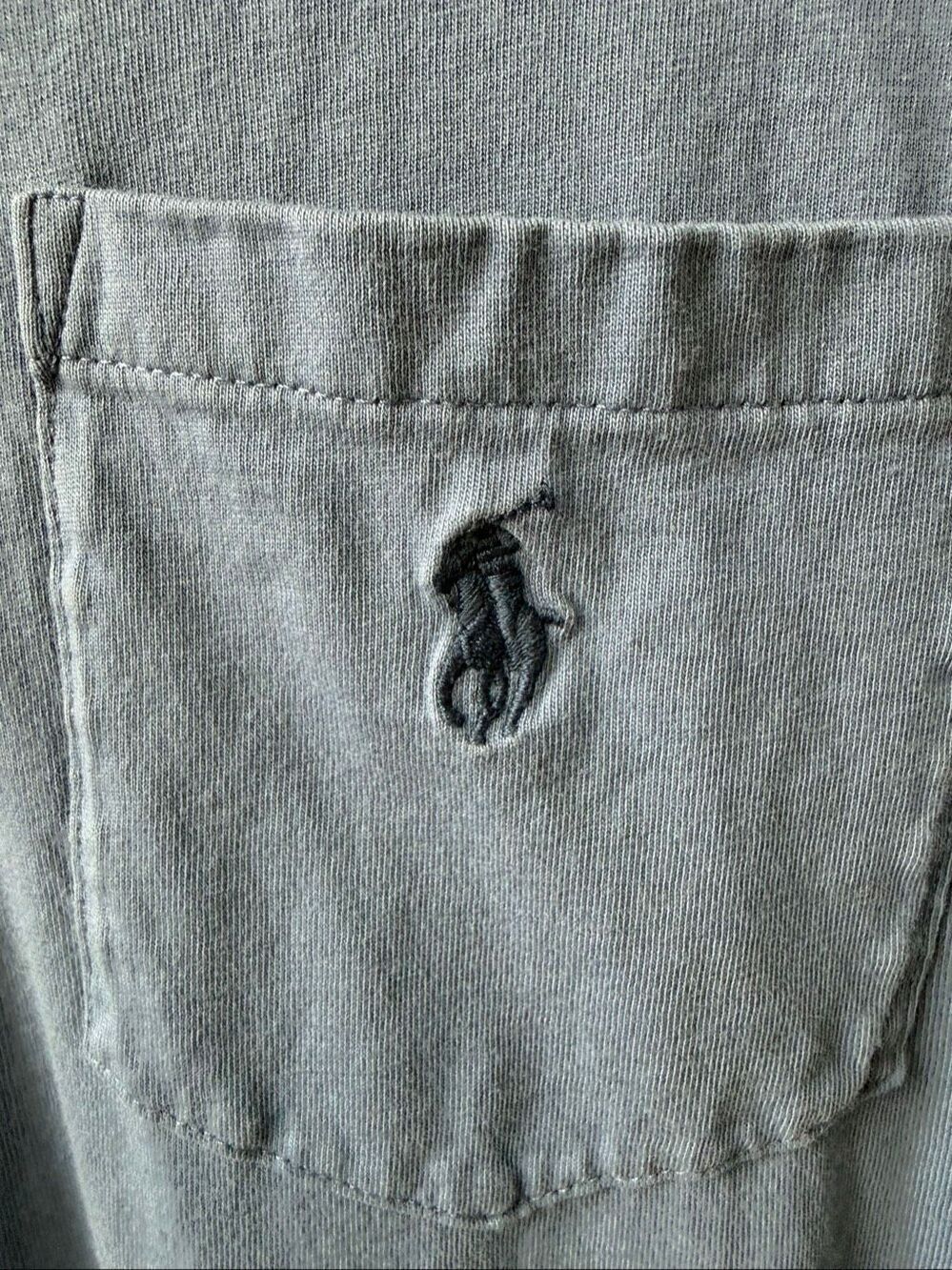 Polo Ralph Lauren Medium Blue Pocket Long Sleeve TShirt M - Picture 3 of 6